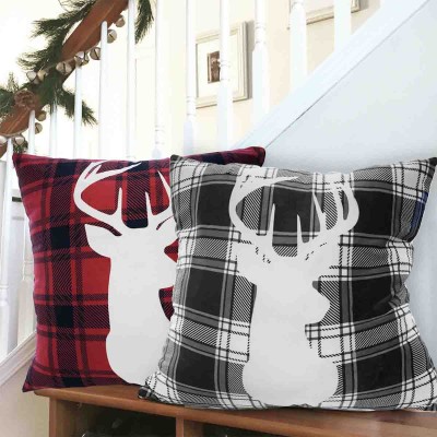 Lauren Taylor - Coussin en tissu écossais avec tête de cerf