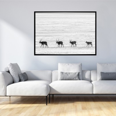 Canvas Framed 60x90 Deers On Water