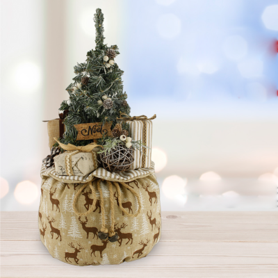 Xmas Gift Bag Tree Noel Deer