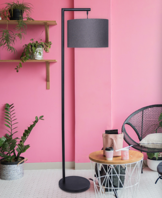 Floor Lamp Black W/black Shade 26x38x160