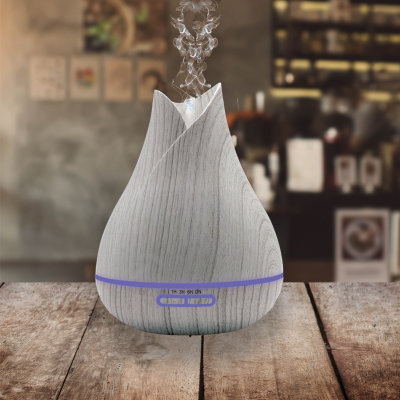 Diffuseur 400ml Aspect Bois Blanc Avec LED