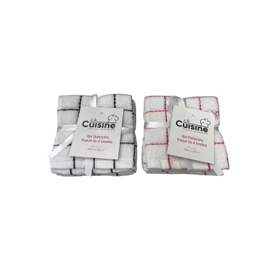 Dishcloth 4pk 11x11 Check