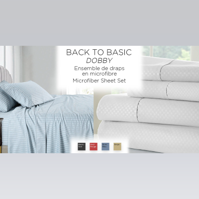 DOBBY Parure de draps Back to Basic - Rayures