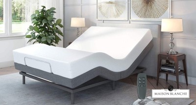 Maison Blanche - Lit réglable électrique avec matelas en mousse