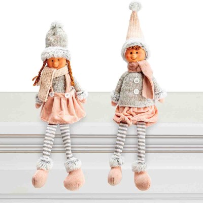 Tissu Garçon/fille assis(e) avec jambes pendantes 52.5cm