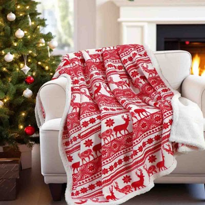 Fair Isle Velour & Sherpa Throw