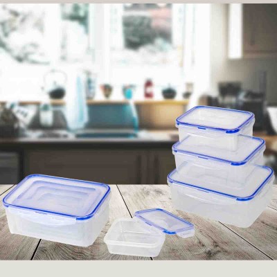 4pcs Rectangular Food Container Set Blue