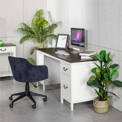 FRIEDL Office Desk With 2 Drawers & Door White With Wood