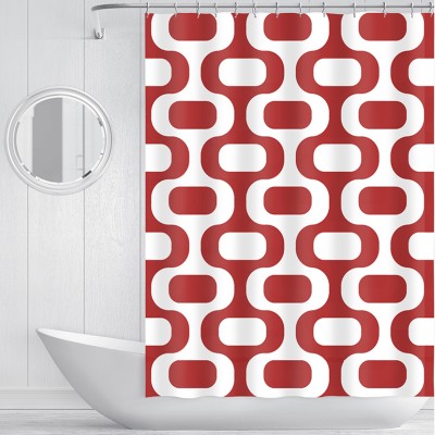 Shower Curtain 70x72 Retro Geo Microfiber