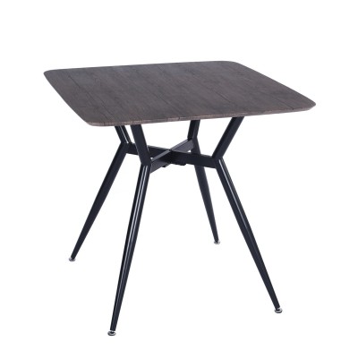 Gerti | Bar Table with black metal frame and walnut finish MDF top