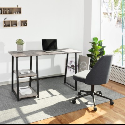 Mcghee - Table/bureau avec 2 étagères en composite