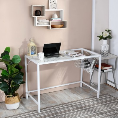 Gilda - Computer/Office Desk with Metal Frame and White Marble