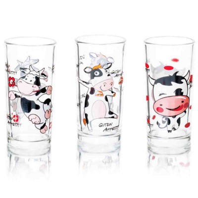 A La Cuisine-250ml Silk Screen Cow Glasses