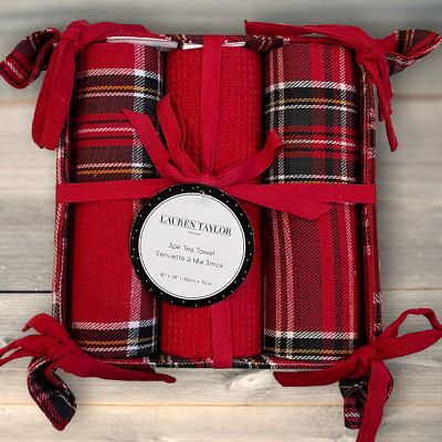 3pk Ct Class Plaid Torchon 16x28