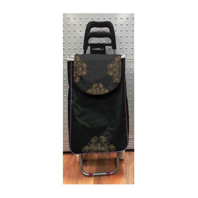 Shopping Trolley Bag Blk Gold Arabesque