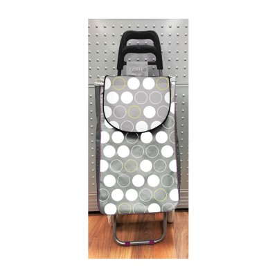 Shopping Trolley Bag Grey & White Dots