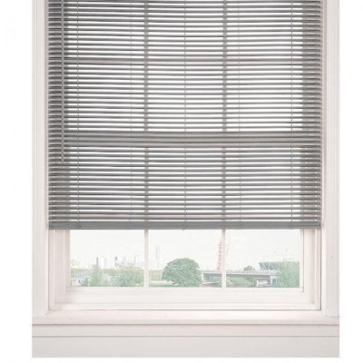 Horizontal Cordless PVC Mini Blinds | Grey