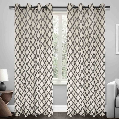 Lauren Taylor - Jackie Printed Faux Linen Grommet Panel