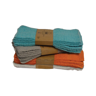 Ensemble de 2 essuie-mains (14x24") et 2 débarbouillettes (11x11") 100% coton