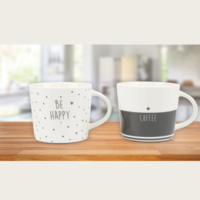 LAUREN TAYLOR - New Bone China Be Happy Printed Mug