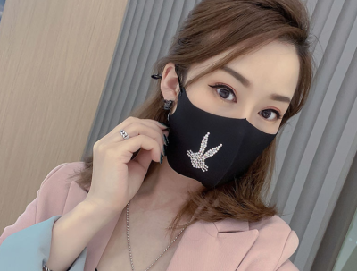 Scuba Face Mask 1pc Rhinestone Washable