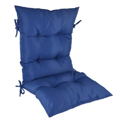 Éloïse - Coussin de chaise à dossier haut d'extérieur | bleu marine