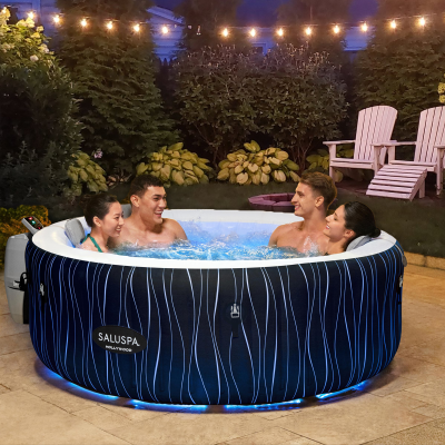 SaluSpa® Hollywood Luxe AirJet™ Inflatable Hot Tub with LED Lights 4-6 person