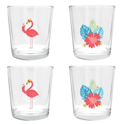  Set/4 Flamingo Glasses 