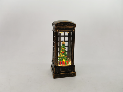 Vieille cabine téléphonique de Noël