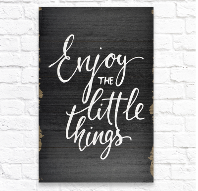 Art mural en bois "Enjoy the little things" 40x60