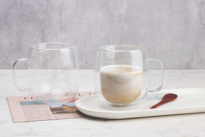  A La Cuisine - 2pcs Double Wall Coffee Mugs 465ml
