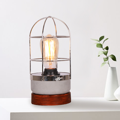 Lampe de table en cage en béton