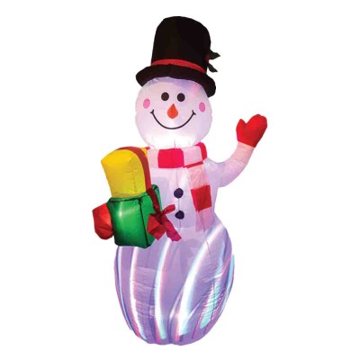 Bonhomme de neige gonflable avec lumières LED et projecteur RGB