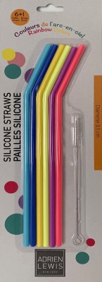 ADRIEN LEWIS - Pailles en silicone (6 pailles + 1 pinceau)