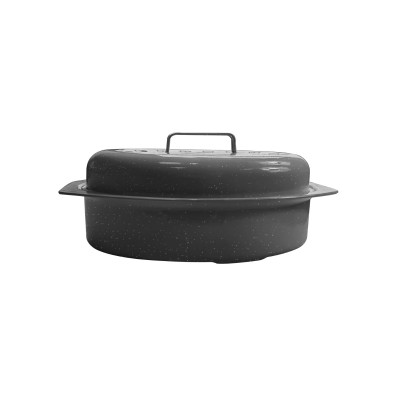 À la Cuisine - 13" Oval Enamel Roaster with Lid