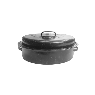 À la Cuisine - 15" Oval Enamel Roaster with Lid