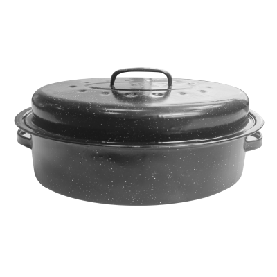 À la Cuisine - 18" Oval Enamel Roaster with Lid