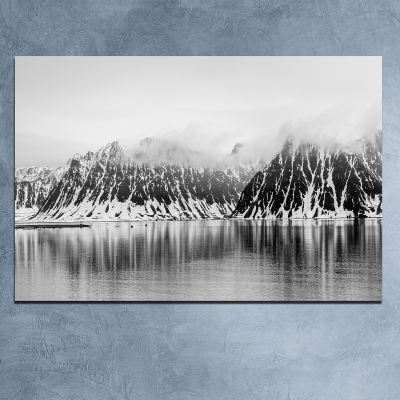 Toile imprimée 70 x 100 cm | Paysage lac et de montagnes