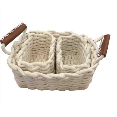 Lauren Taylor-3PC Set Rope Rectangular Baskets