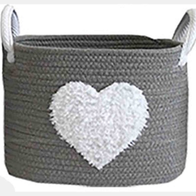 Lauren Taylor- Panier en corde rectangulaire avec boucles blanches 30cm L x 20cm L x 22cm H