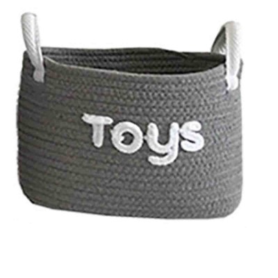 Lauren Taylor-  Rectangular Rope Basket with White Boucle  26cm L x 16cm L x 19cm H