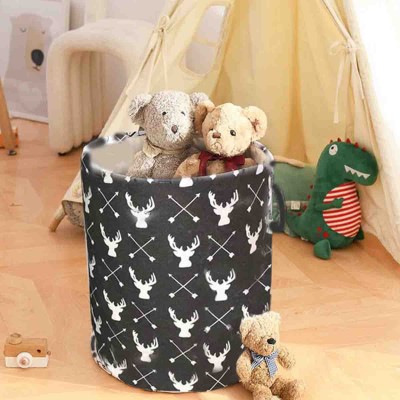 Lauren Taylor- Round Canvas Deer Print Baskets