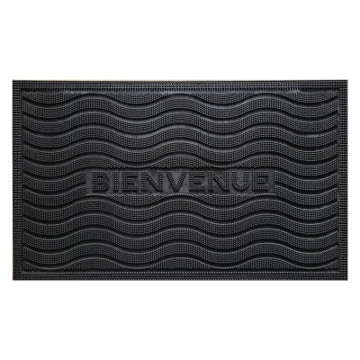 Lauren Taylor- Tapis de bienvenue en caoutchouc noir 18x30"