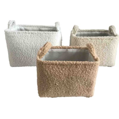 Lauren Taylor-Boucle Rectangular Basket