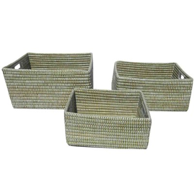 Panier rectangulaire en Seagrass tressé Lauren Taylor