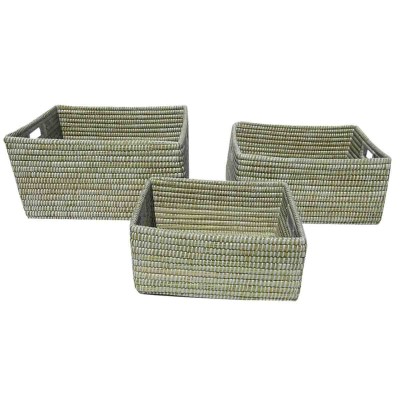 Lauren Taylor - Panier rectangulaire en Seagrass tressé 12" Lx18" Wx5" H