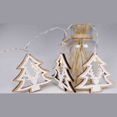 Lauren Taylor - Chaîne lumineuse de 10 pièces avec arbre en bois et renne