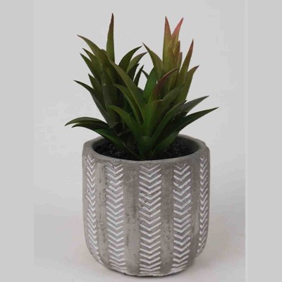 Lauren Taylor - Succulentes artificielles en pot de ciment gris 7 "