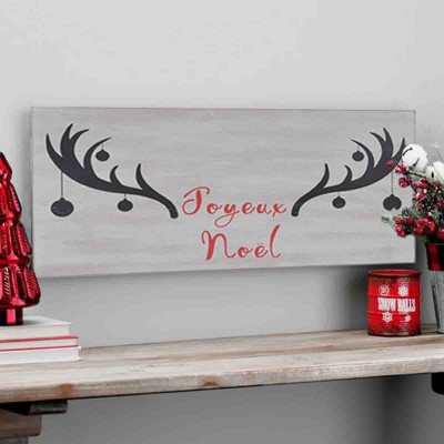Lauren Taylor - Art mural Joyeux Noël avec bois de cerf