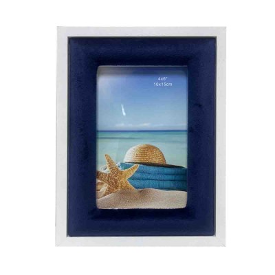 Lauren Taylor - Photo en velours gaufré royal - garniture blanche